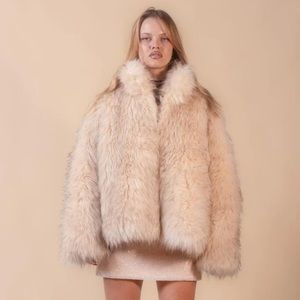 Beige Faux Fur Coat